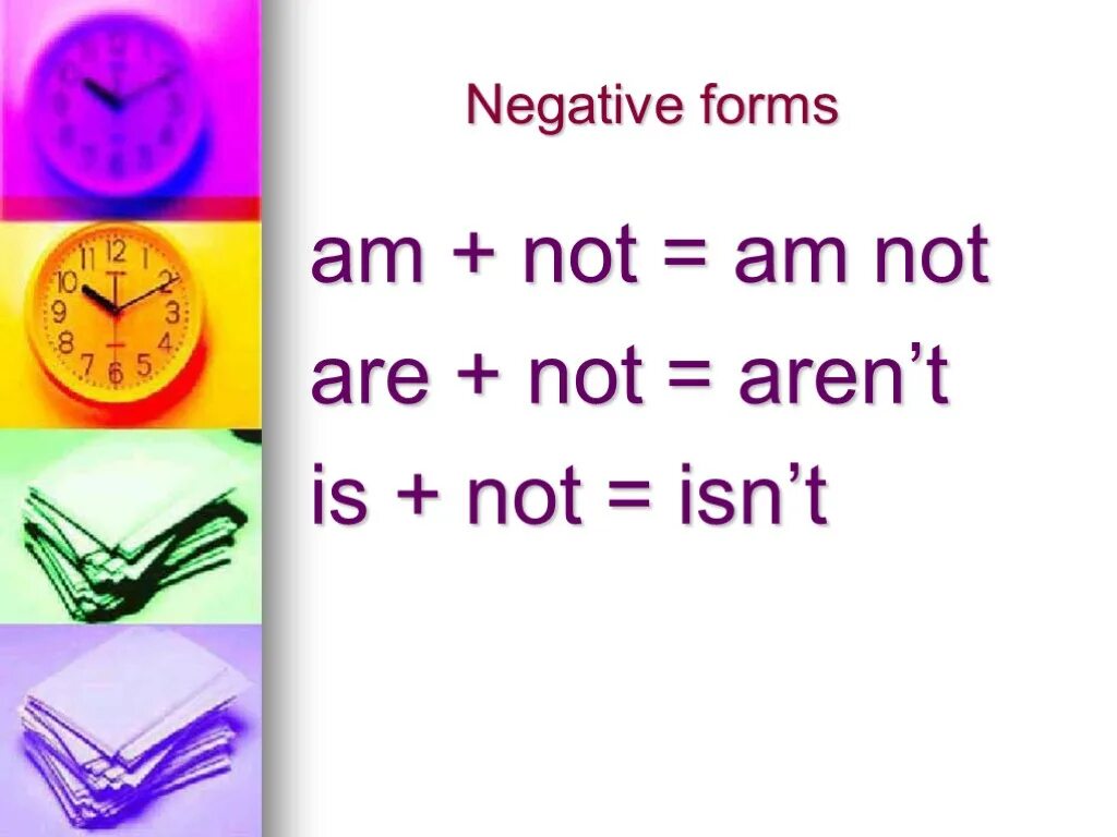 To be negative. Negative form в английском. Am is are правило. To be negative form.