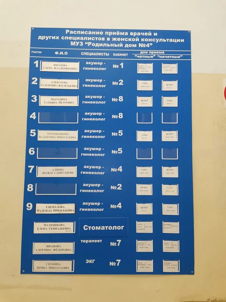 Расписание врачей 109. Женская консультация Тверь ул Тамары Ильиной. Женская консультация расписание врачей. Женская консультация график врачей. Расписание женской консультации.