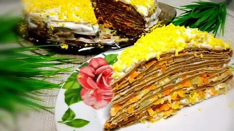 Печеночный торт с чесноком рецепт