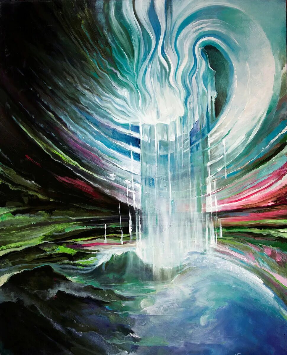Два потока времени. Энергетическая живопись. Многомерная реальность. Пространство вселенной. Два потока времени.