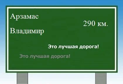 Расстояние арзамас радужный на машине по трассе