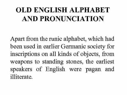 One of the old english