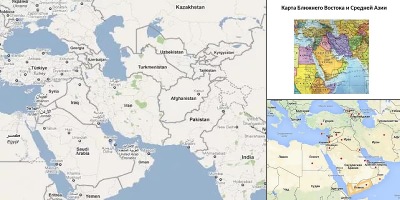 ближний восток карта на русском языке