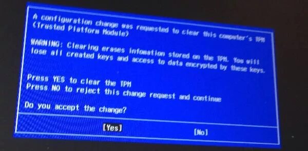 Clear tpm. The following configuration change was requested for this Computer's trusted platform Module TPM. A configuration change was requested to Clear this Computer's TPM. TPM Warning. TPM Windows Clear.