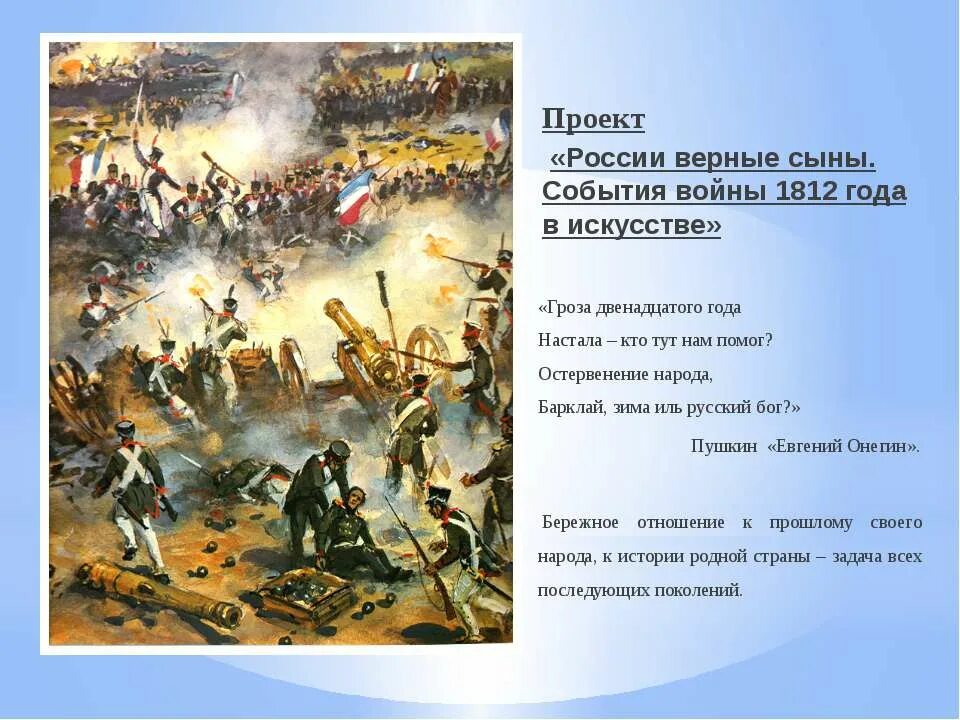 Произведения о войне 1812. Войны Отечественной войны 1812 года. События войны 1812 года.