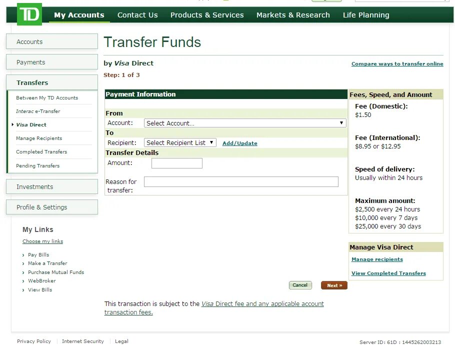 Recipient status to