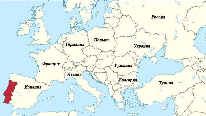В европе находится само. Где находится Португалия на карте. Испания Португалия на карте Европы.