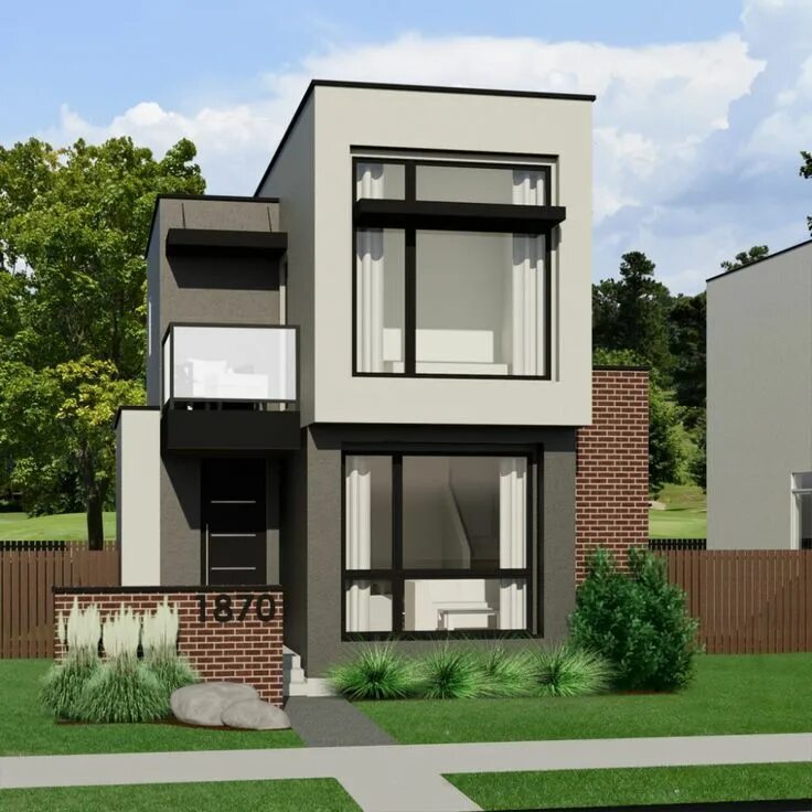 Проекты современных домов для узких участков House Plan Kārlis