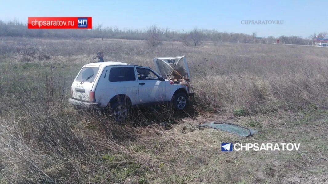 Опрокидывание автомобиля. ДТП В Красном Саратовская область.