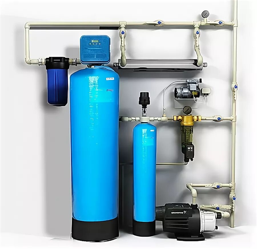 система очистки воды из скважины. система обезжелезивания воды 2 колонны. промывка водоочистки. промывка водоочистки. фильтры для очистки воды в частном доме из скважины от извести.