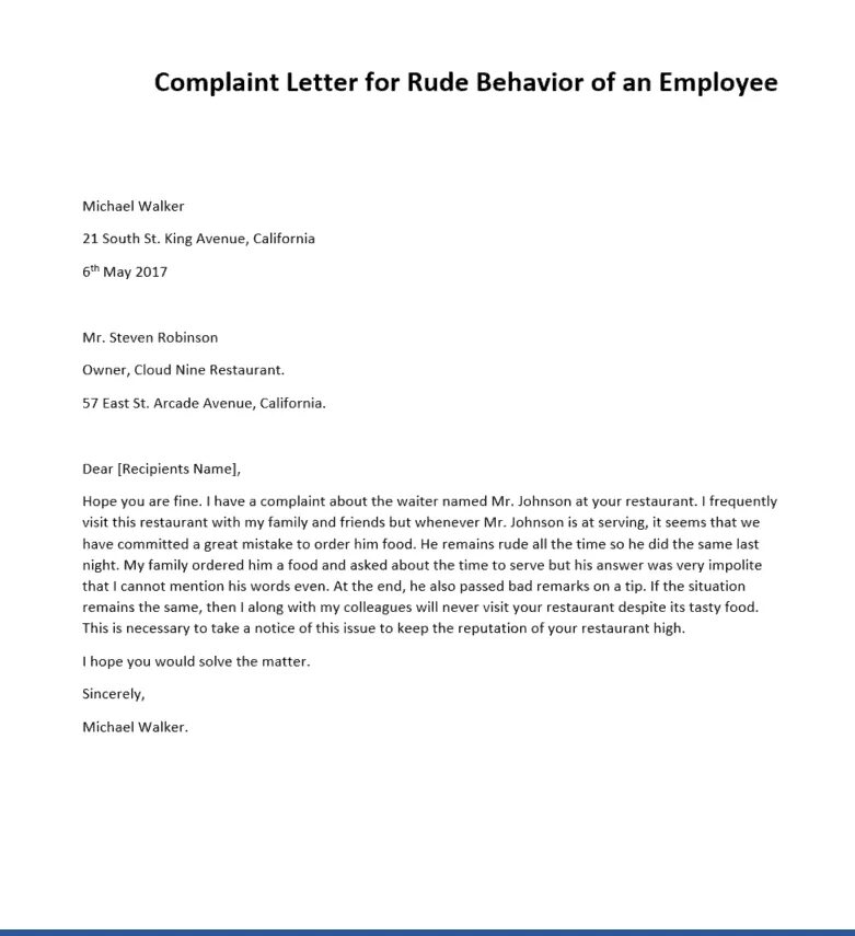 Complaint response. Letter of complaint example. how to write a complaint letter. formal complaint letter. complaint letter sample.