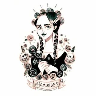 Венсдей картинка для печати