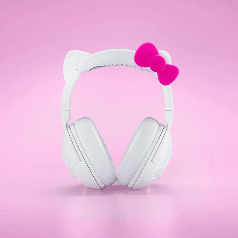 Razer x hello kitty. Razer hello kitty наушники. беспроводные наушники с хеллоу китти. razer hello kitty кресло.