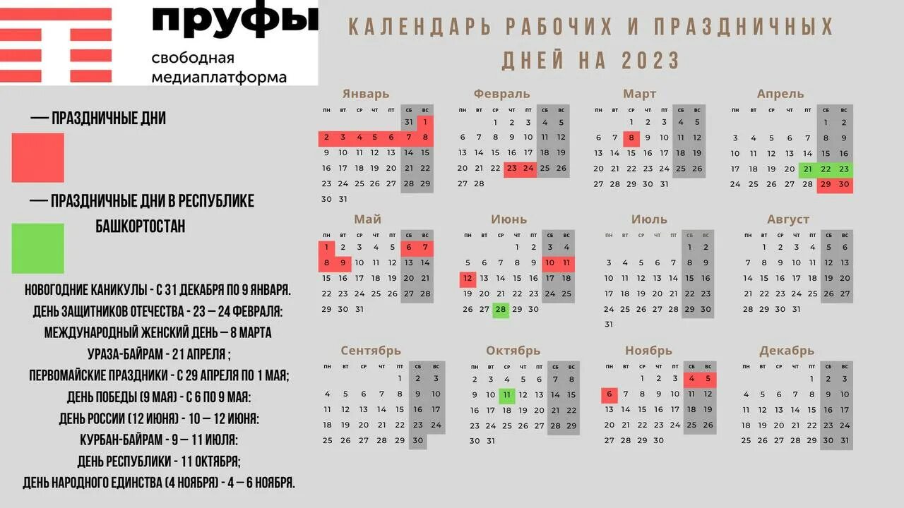 Выходные и праздничные дни в 2023. Нерабочие праздничные дни в 2023. Праздничные дни в Башкирии в 2023 году. Праздничные дни в 2023 году в России.