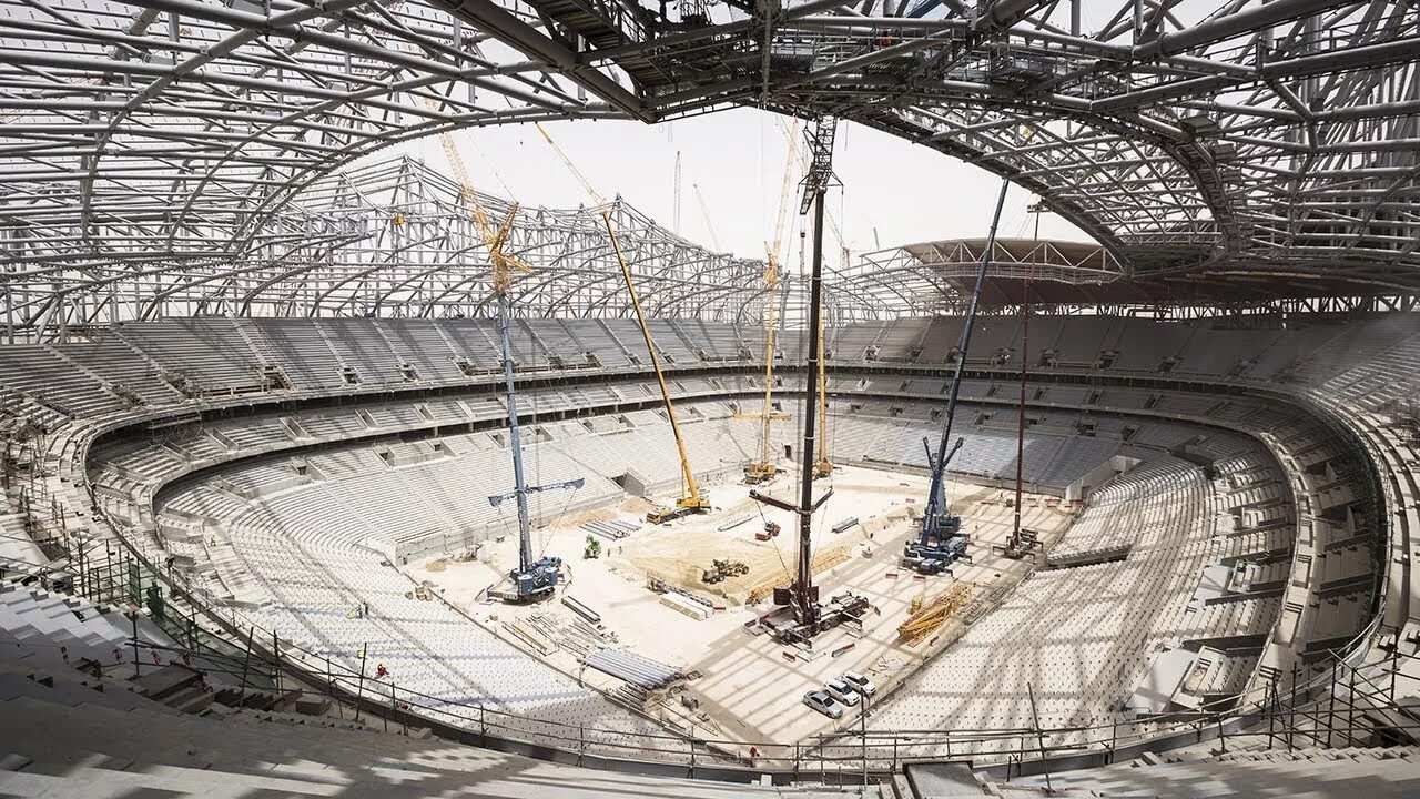 Стадион Аль Джануб. Стадион Аль Джануб стройка. Аль байт стадион. Стадион Катар 2018. Время строительства стадиона
