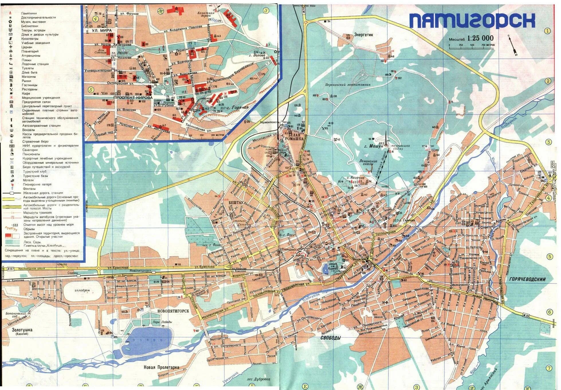 Пятигорск подробная карта