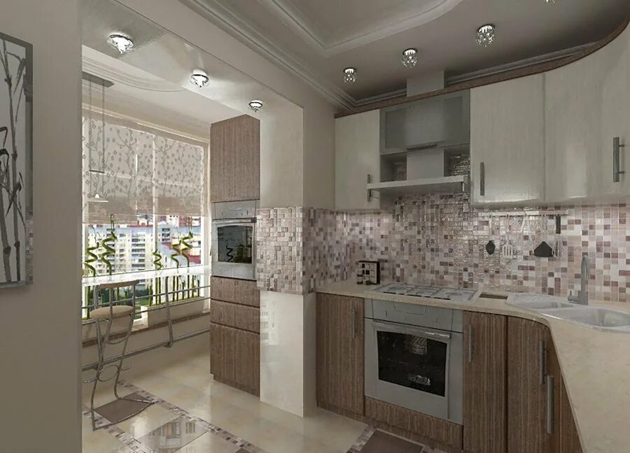 Кухня на балконе. Интерьер кухни совмещенной с балконом. Интерьер кухни 12м2 неоклассика. Интерьер кухни объединенной с балконом. Кухня совмещенная с балконом.