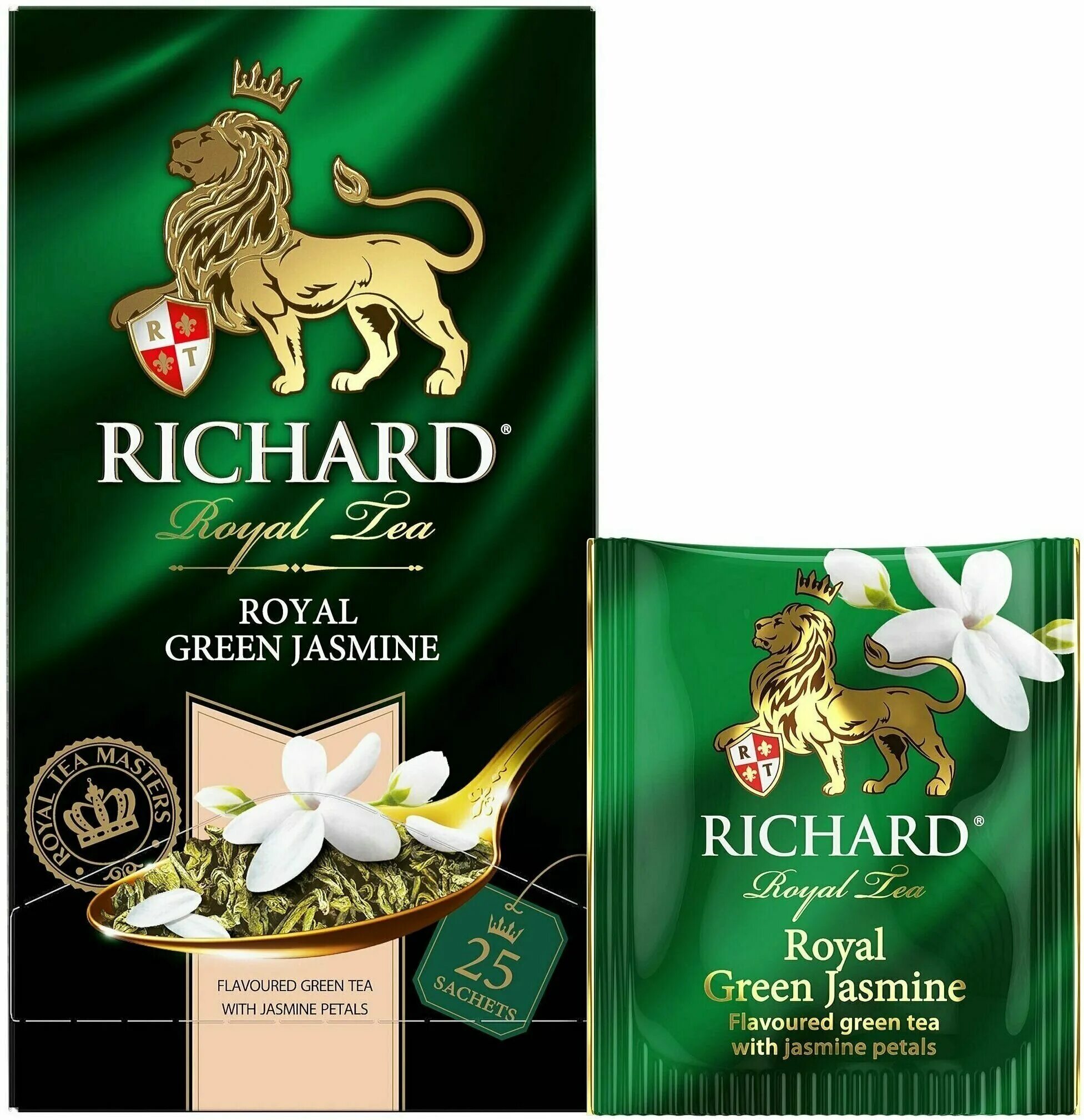 Richard чай в пакетиках. Richard Royal чай Green Jasmine 25пак.