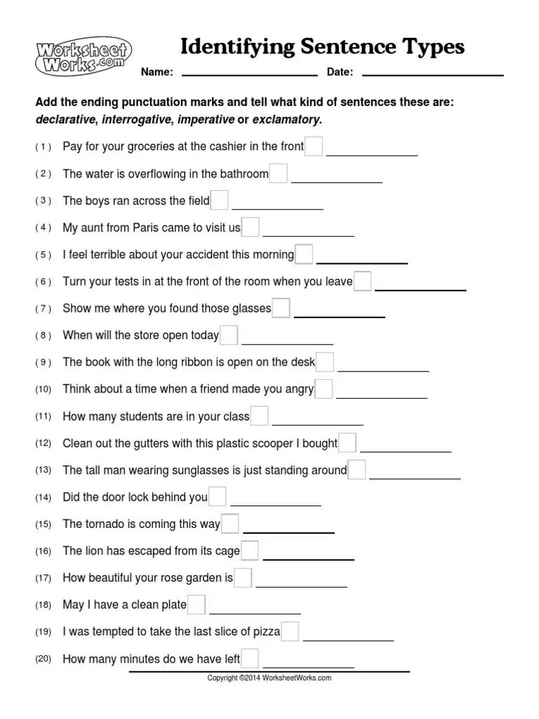 Types of sentences exercises. Exclamatory sentences worksheets. types of crimes worksheets. embedded sentence. what is embedded sentences.