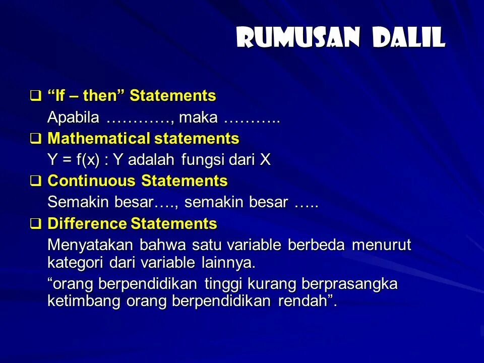 Mathematical Statement?. If then. If then statements