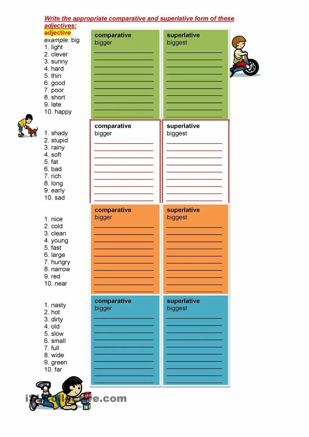 Степени сравнения прилагательных Worksheets. Сравнение прилагательных Worksheet. Игры на Comparatives and Superlatives. Степени сравнения прилагательных в английском языке Worksheets. Comparatives and superlatives for kids