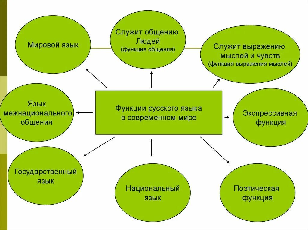 Функции современного русского языка 8 класс