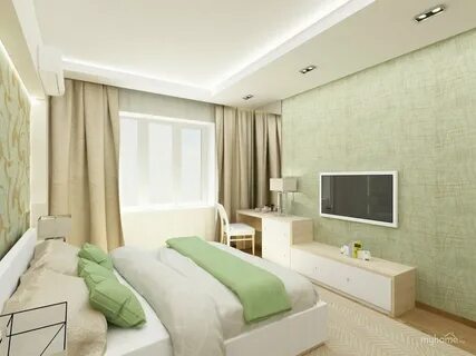 Спальня в бежево зеленых тонах - 69 фото
