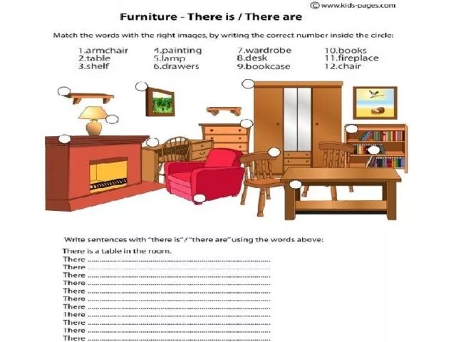 Мебель на английском для детей. Задания на there is there are. Описание комнаты. Furniture задания.