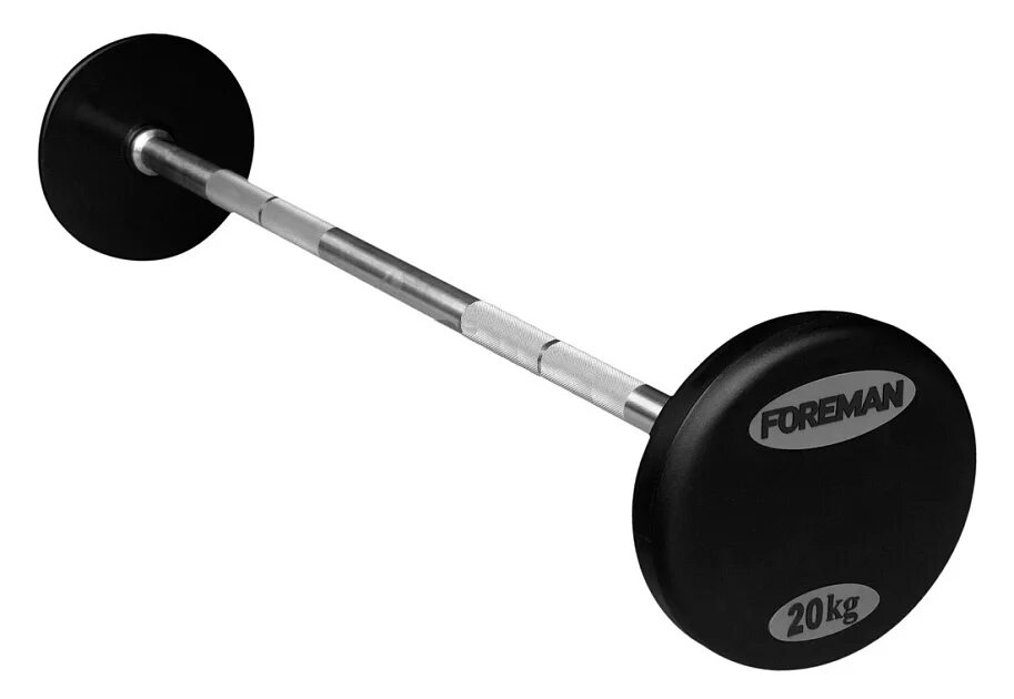 Гриф штанги Foreman fm/ob-7 Ch. Набор фиксиров. Штанг Foreman Rubber fixed Barbells (черн.обрезин), 10-55 кг. Шаг 5. Фиксированная штанга. Набор фиксированных штанг. Штанга 10 кг купить