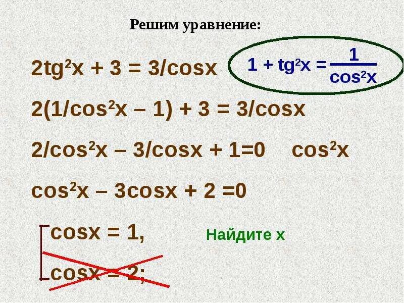 Уравнение tg 2x 1 0