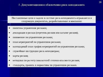 Положение системы управления рисками