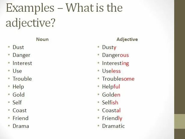 Adjective Noun примеры. Nouns into adjectives. Noun to adjective. Conversion Nouns. 6 use the adjectives