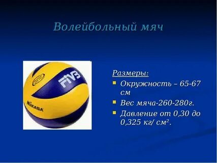 Масса волейбольного мяча 210 г