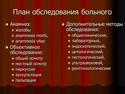 План обследования больного с внутрибрюшным кровотечением