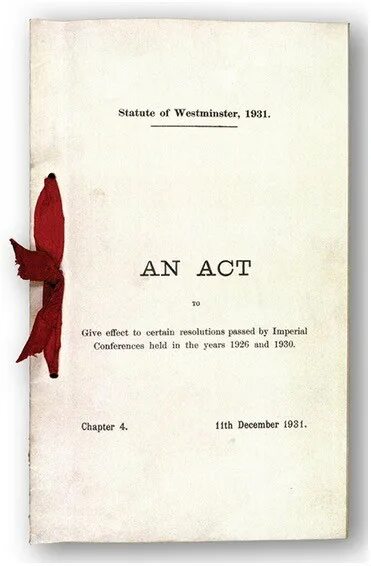 Декларация Бальфура 1926. Statute of Westminster 1931. Вестминстерский статут 1931 г. Вестминстерский статус.