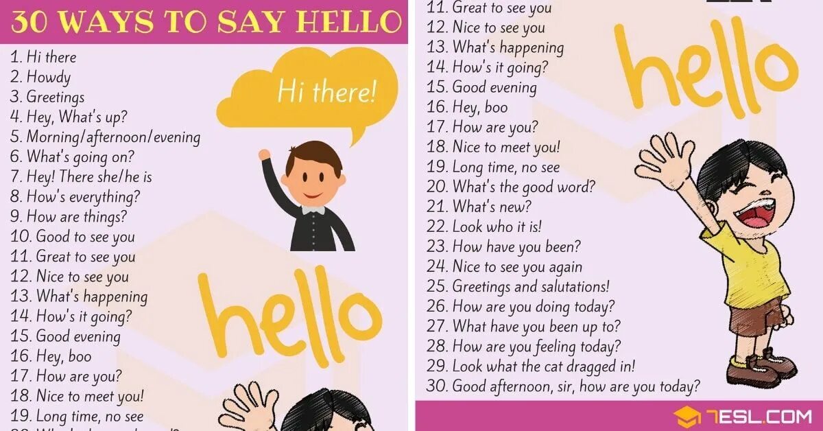 To say said hello. How to say hello in different ways. To say hello. Different ways to say hello in English. How are you doing today как отвечать.
