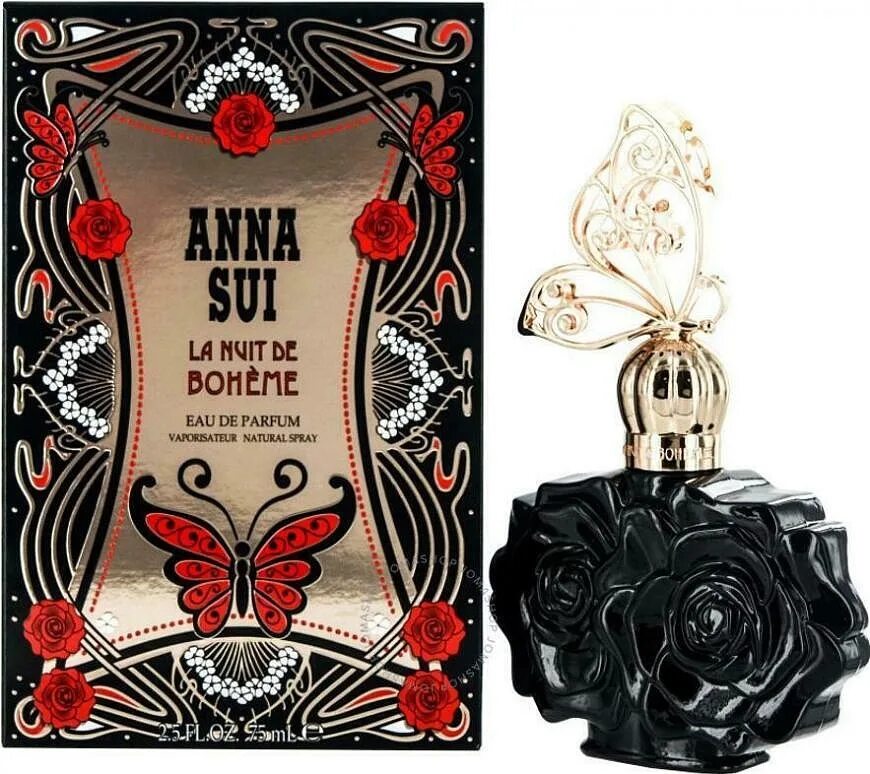 Духи аннам купить. Anna sui Boheme духи. Anna sui la nuit de Boheme w. Anna sui Black fleur духи. Anna sui духи с бабочкой.