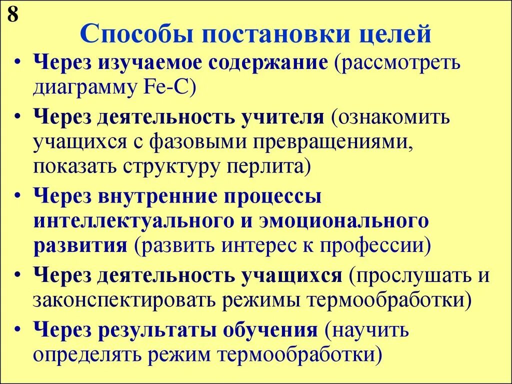 Постановка воспитательных целей. Способы постановки целей. Целеполагание способы постановки целей. Способы постановки целей обучения. Способы целеполагания в педагогике.