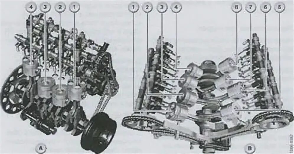 Расположение цилиндров 1 2 3 4 Lexus Workshop Service and Repair Manuals LX 470 V8-4.7L (2UZ-FE) (1999) Sensors