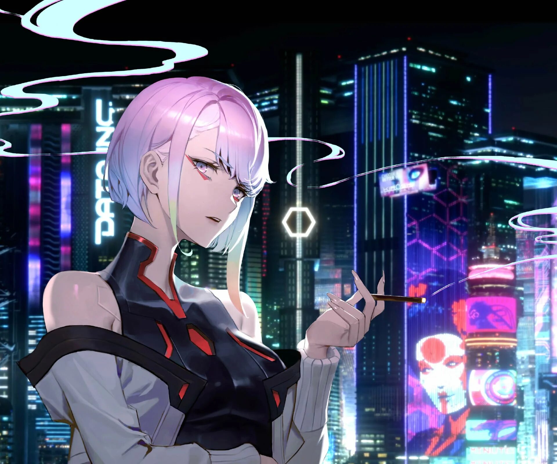 Киберпанк бегущие по краю cyberpunk edgerunners. Cyberpunk edgerunner люси. cyberpunk 2077 lucy.