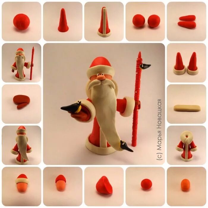 слепить деда мороза из пластилина. лепка из пластилина дед мороз. дед мороз из воздушного пластилина. видео лепка дед мороз. лепка новый год дед мороз.