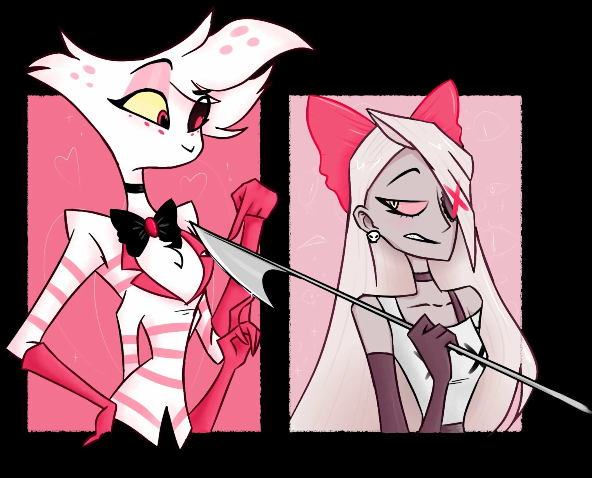 Hide away hazbin hotel animation 50k comission. Отель хазбин мэгги и энджел. hazbin hotel вегги и энджел. отель хазбин вегги и энджел шип. отель хазбин чарли вегги и энджел.