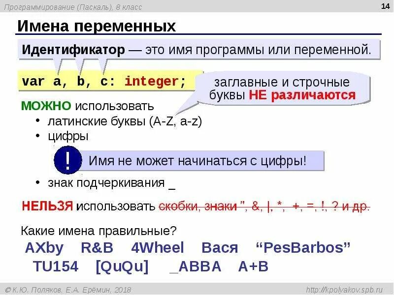 Какая запись является правильной