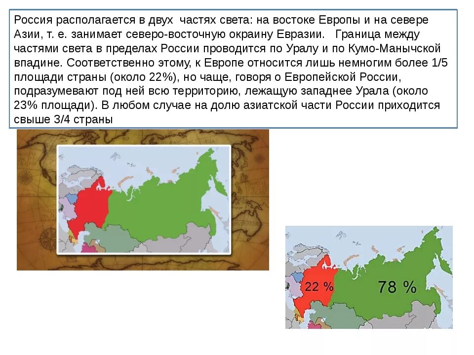 Европейская и азиатская части России. Азиатская часть страны. Россия расположена в двух частях света. Россия часть Европы и Азии.