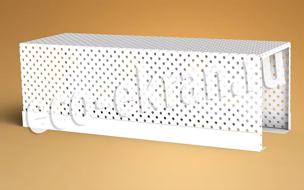 Металлический короб для труб отопления. Металлический короб для батарей отопления "перфолюкс" тип 3. Декоративный короб для труб 140мм. Металлические экраны "перфолюкс". 301564.