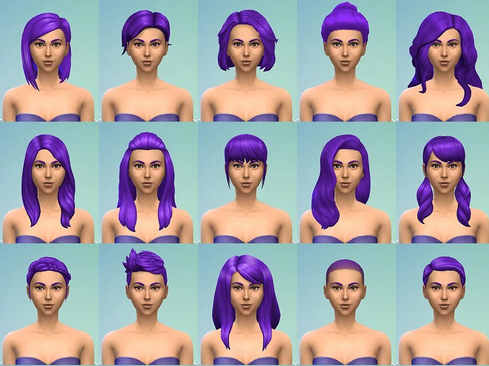 Почему не идет симс. SIMS 4 Purple hair. Симс 4 фиолетовые волосы. Волосы симс 4 hair SIMS 4. Симс 4 моды на цвет волос.