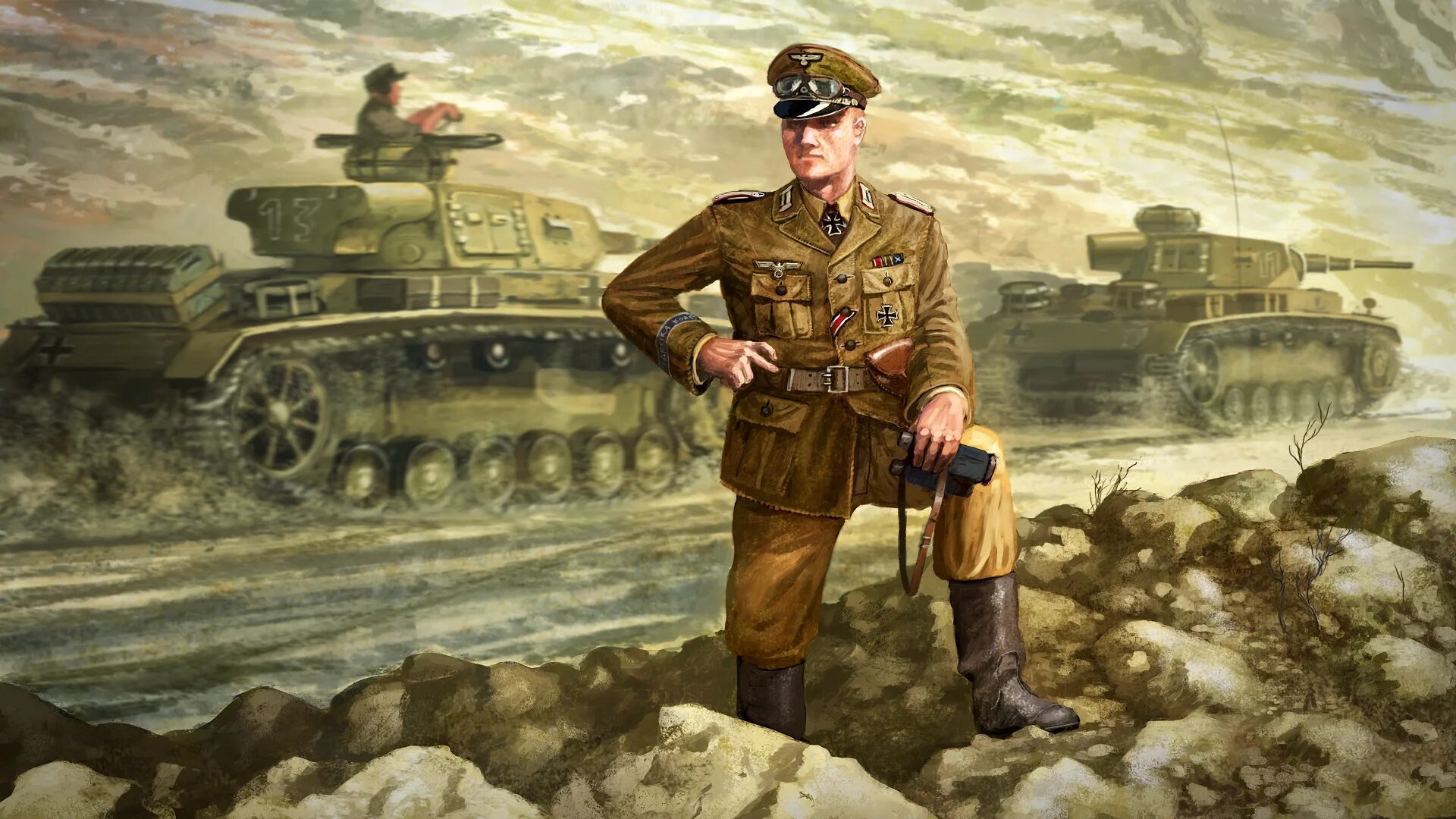 Эрвин Роммель на танке. Арты немецких солдат. Советский солдат арт.