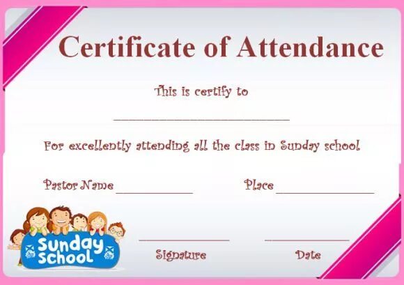 Certificate of School attendance. Certificate of attendance for Kids. Perfect attendance Certificate. Certificate Template for Kids.