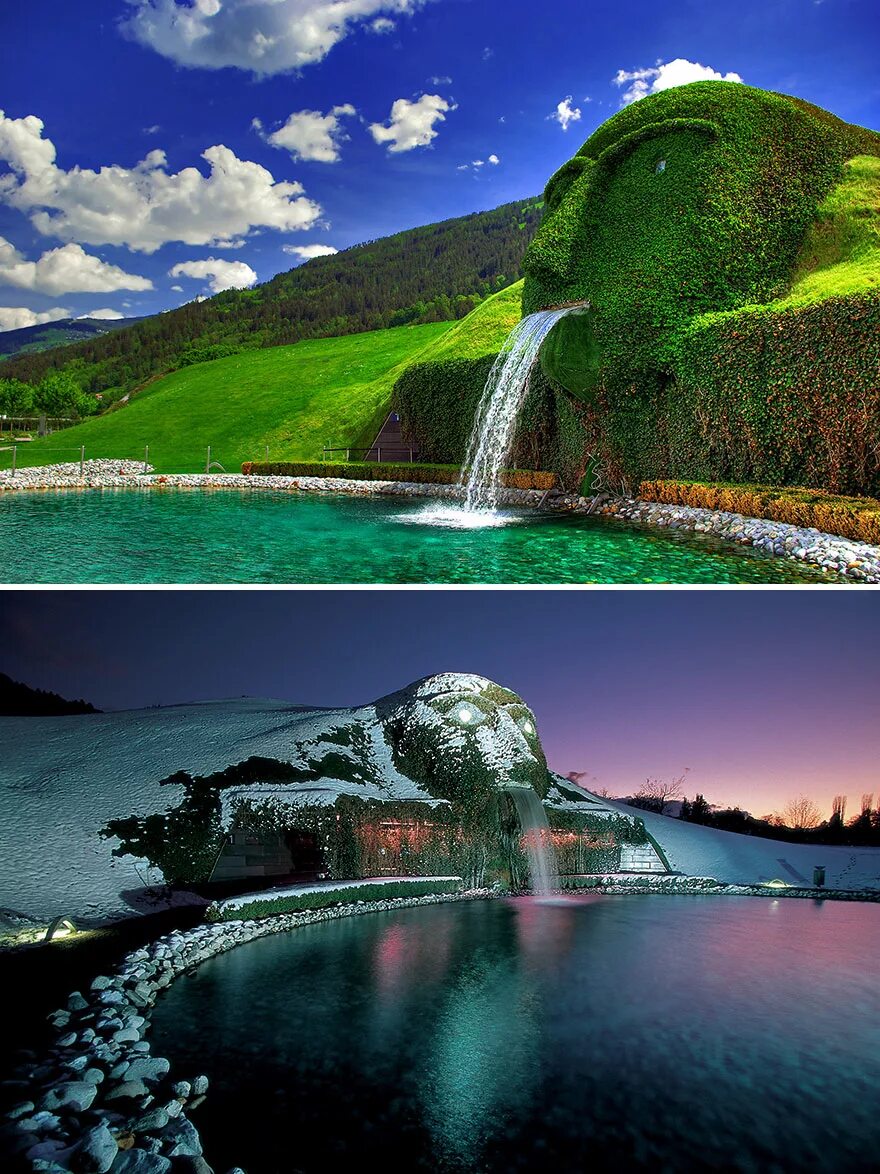 Включи самые красивые в мире. Фонтан Сваровски Инсбрук Австрия. "Гигант", Ваттенс, Австрия. Красивые места.