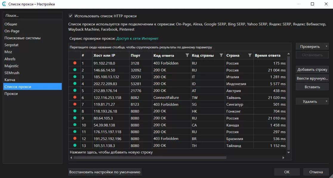 Бесплатные прокси proxy